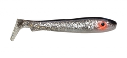 McRubber Bass 8 cm - Black Silver Glitter 10-pack