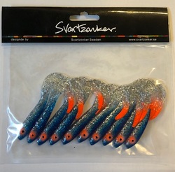 McRubber Tail 11cm Blue silver glitter 10 pack