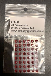 3D Ögon 4 mm Prisma red