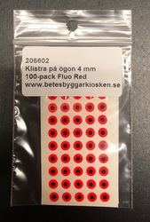 Klisterögon 4 mm - 100 pack Fluo Red