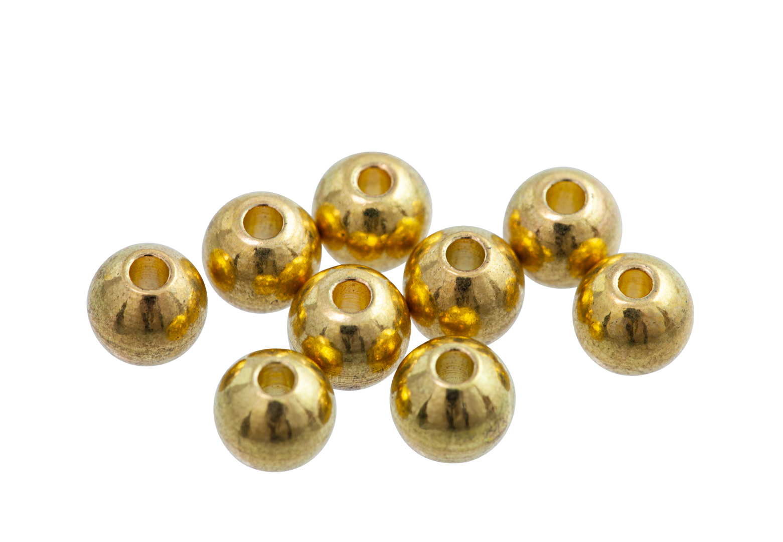 Beads brass Solid 6 mm 10 pack Gold - Betesbyggarkiosken